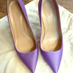J crew purple satin pumps